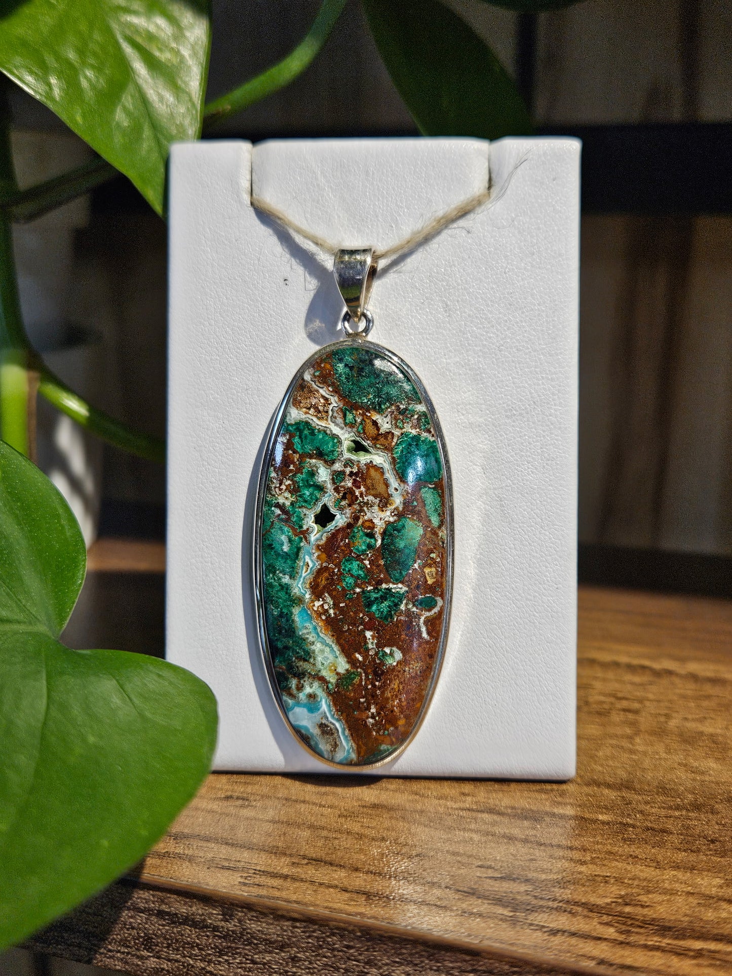 Malachite and Gem Silica Pendant