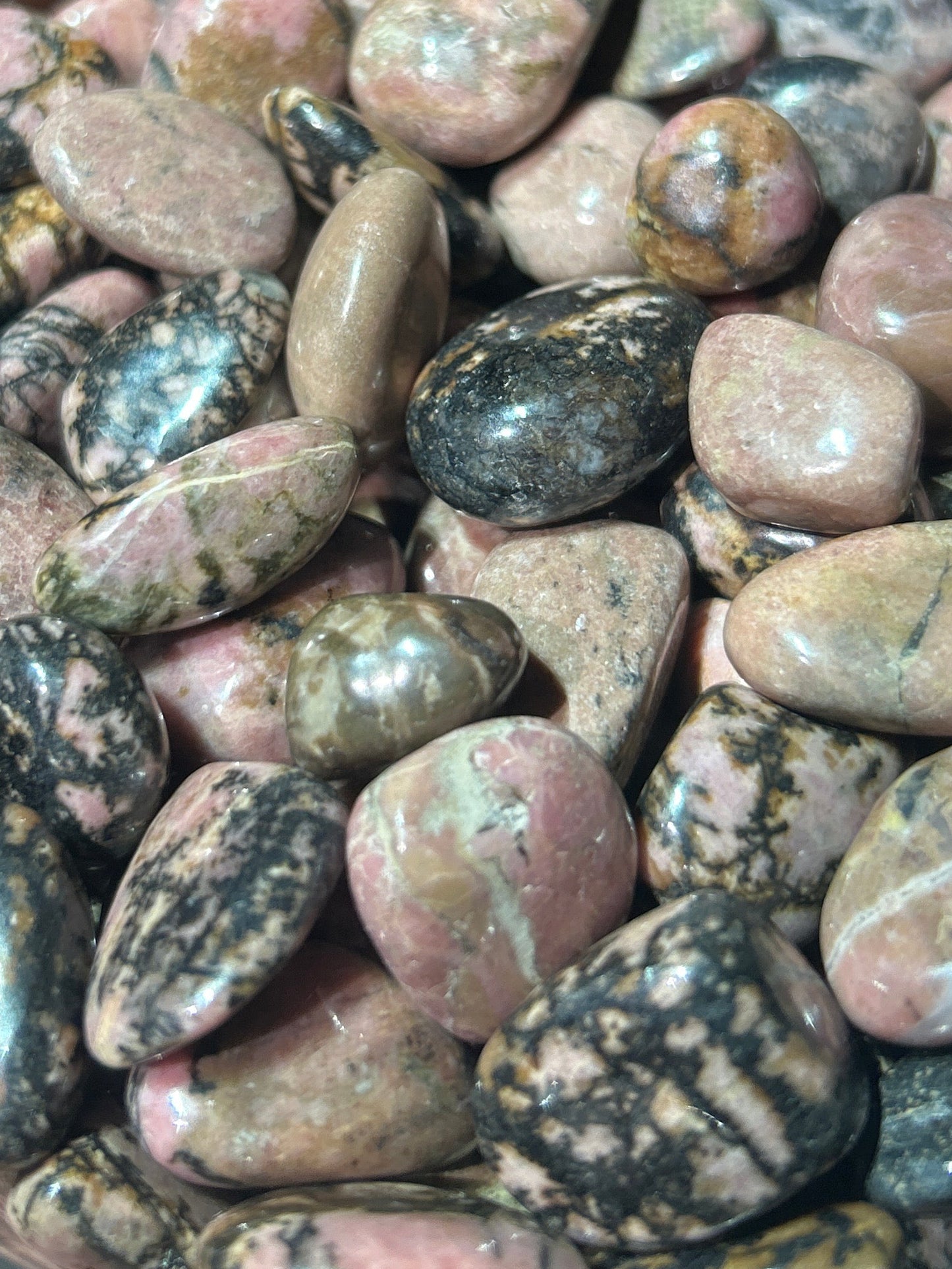 Rhodonite tumble stones
