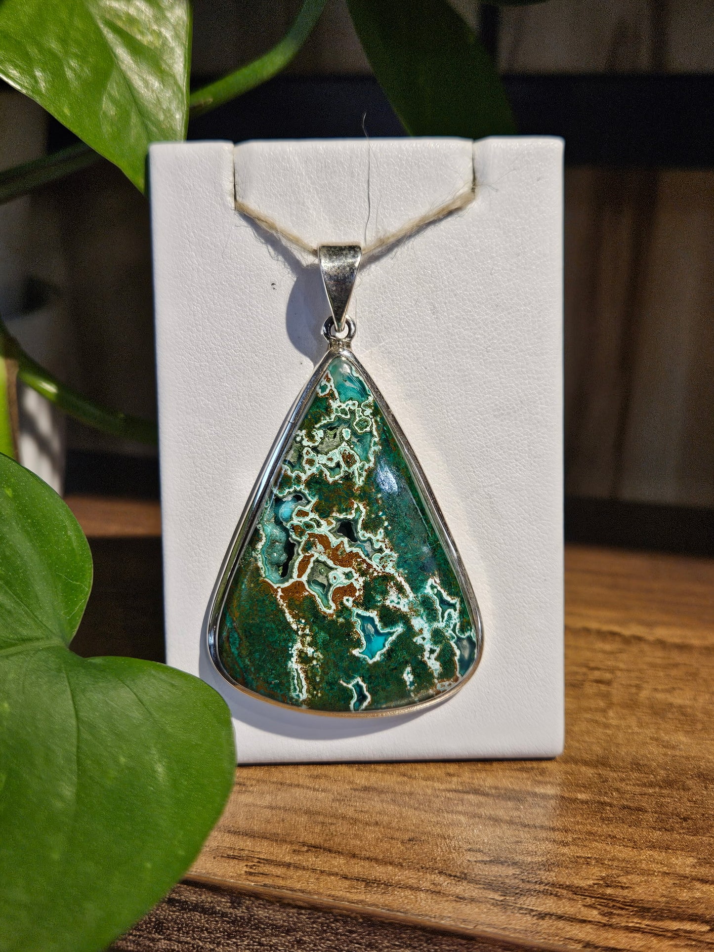 Malachite and Gem Silica Pendant