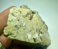 Load image into Gallery viewer, Aquamarine &amp; Phenakite on Etched Microcline
