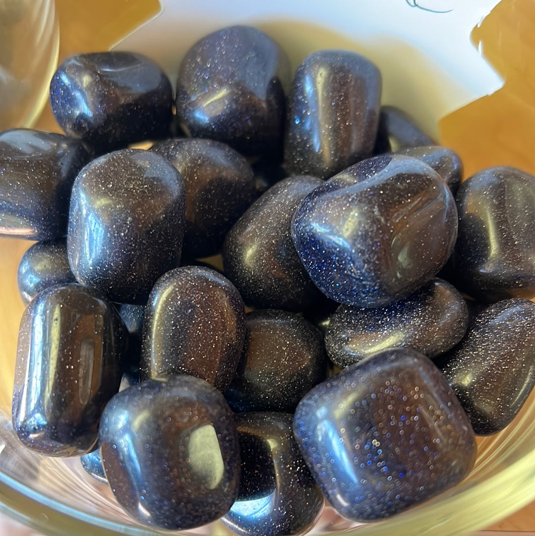 Blue Goldstone Tumble